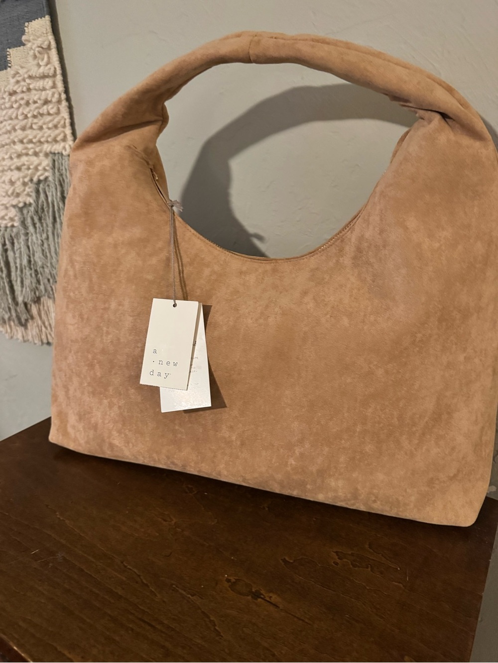 a new day Suede Hobo Bag in Camel - NWT - Picture 1 of 4